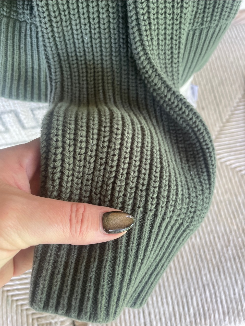GAP Olive Ribbed Button-Front Cardigan - Picture 5 of 7